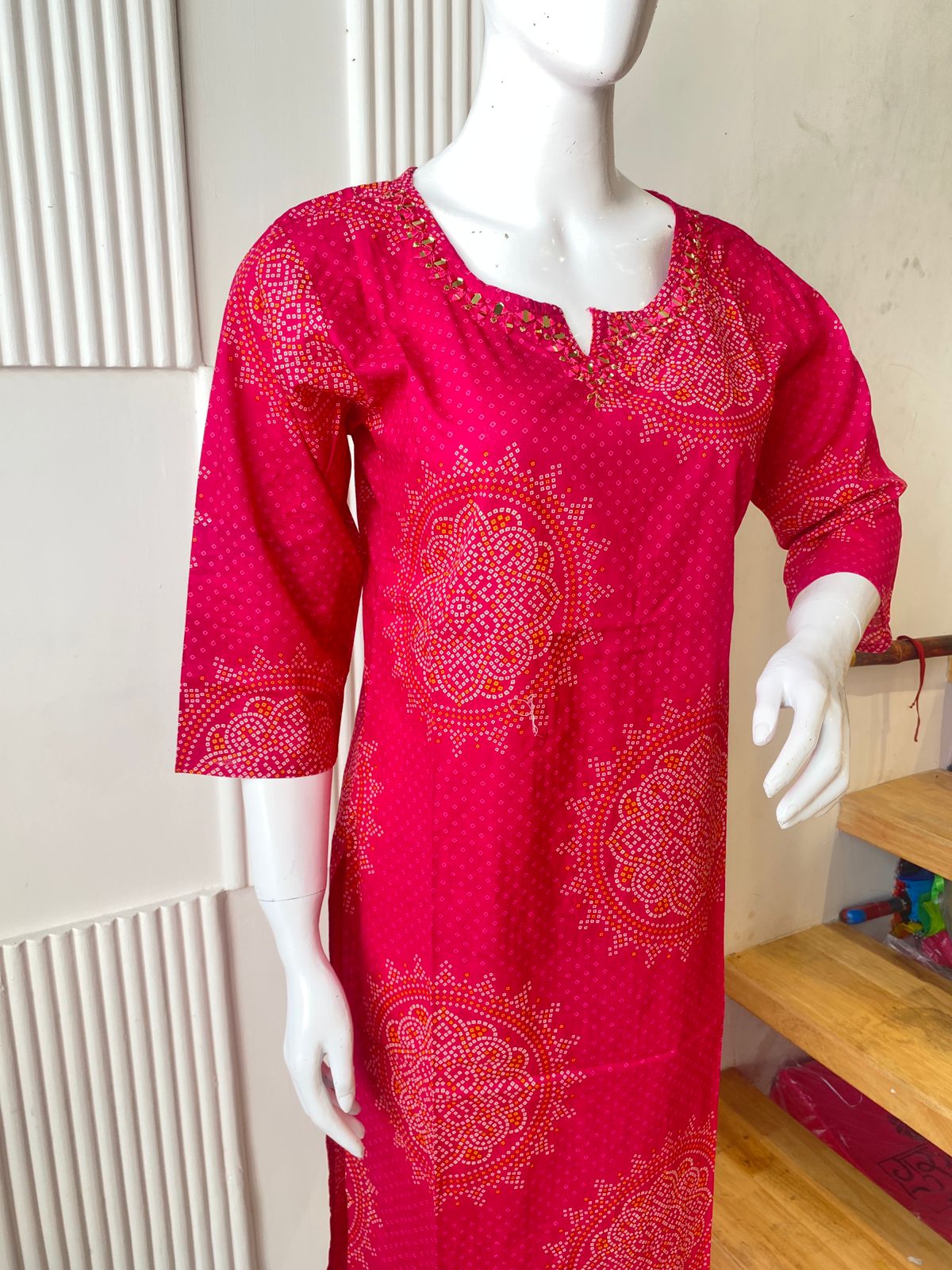 Elegant Printed Mal Mal Cotton Kurti Set - Image 4