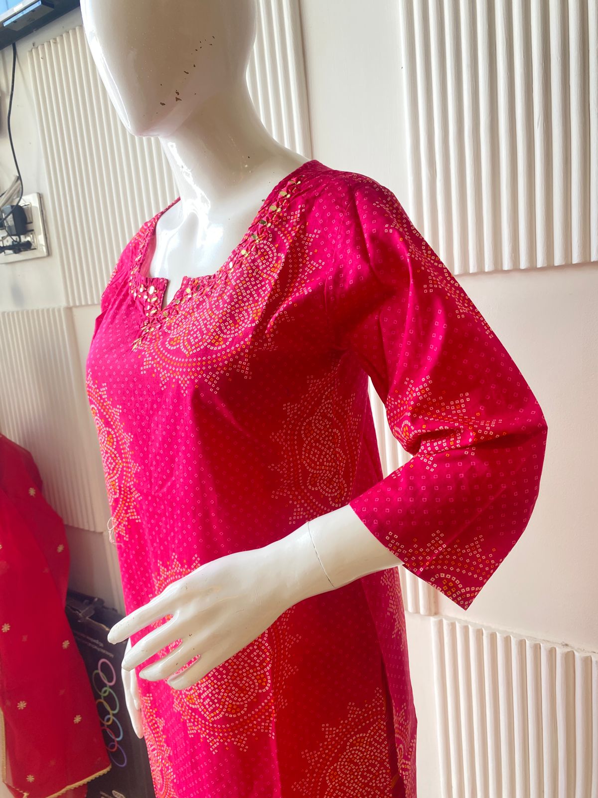 Elegant Printed Mal Mal Cotton Kurti Set - Image 2