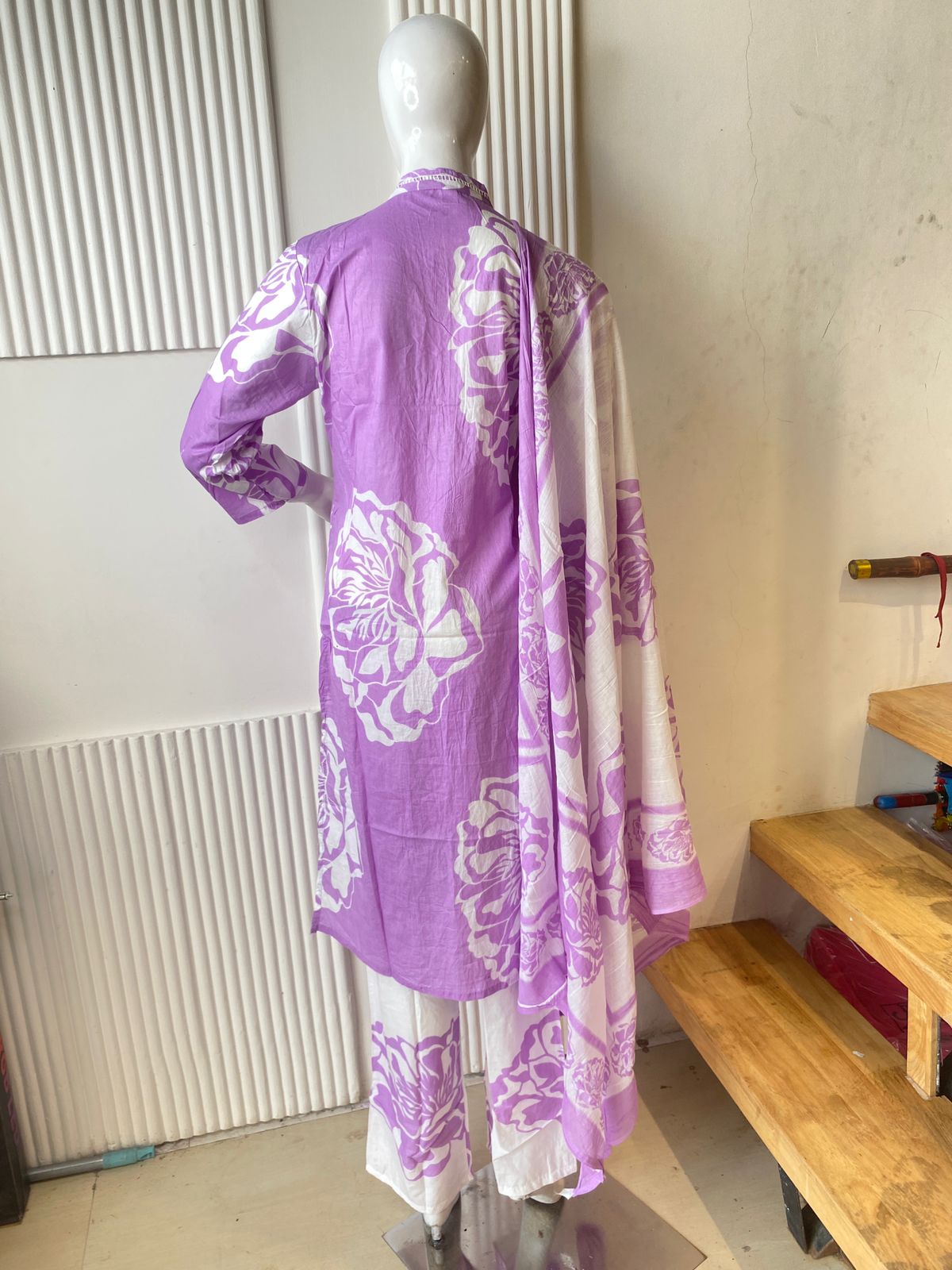 Lavender Bloom Floral Print Kurti Set - Image 2