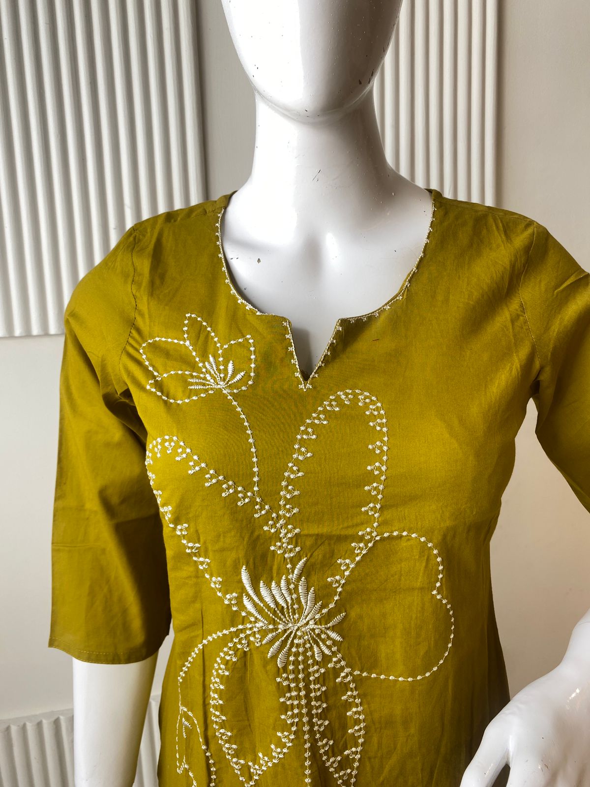 Olive Bloom Floral Print Kurti Set - Image 3