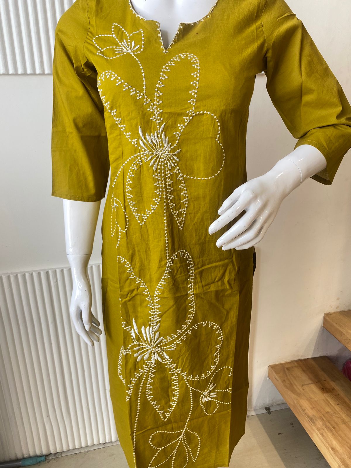 Olive Bloom Floral Print Kurti Set - Image 2