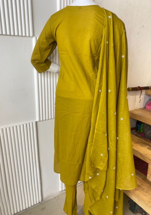 Olive Bloom Floral Print Kurti Set