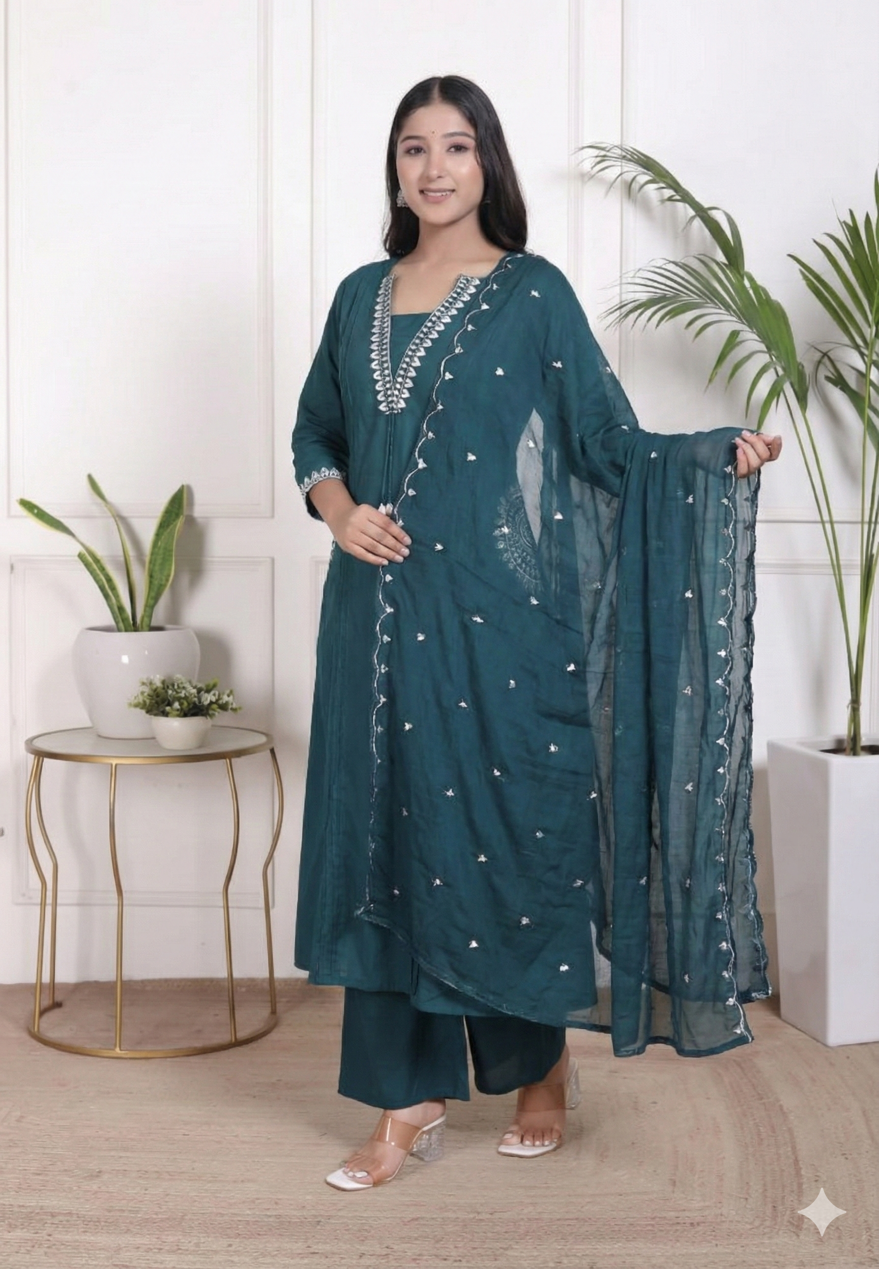 Pure Cotton Kurti Paints Set 3Piece (78) - Image 4