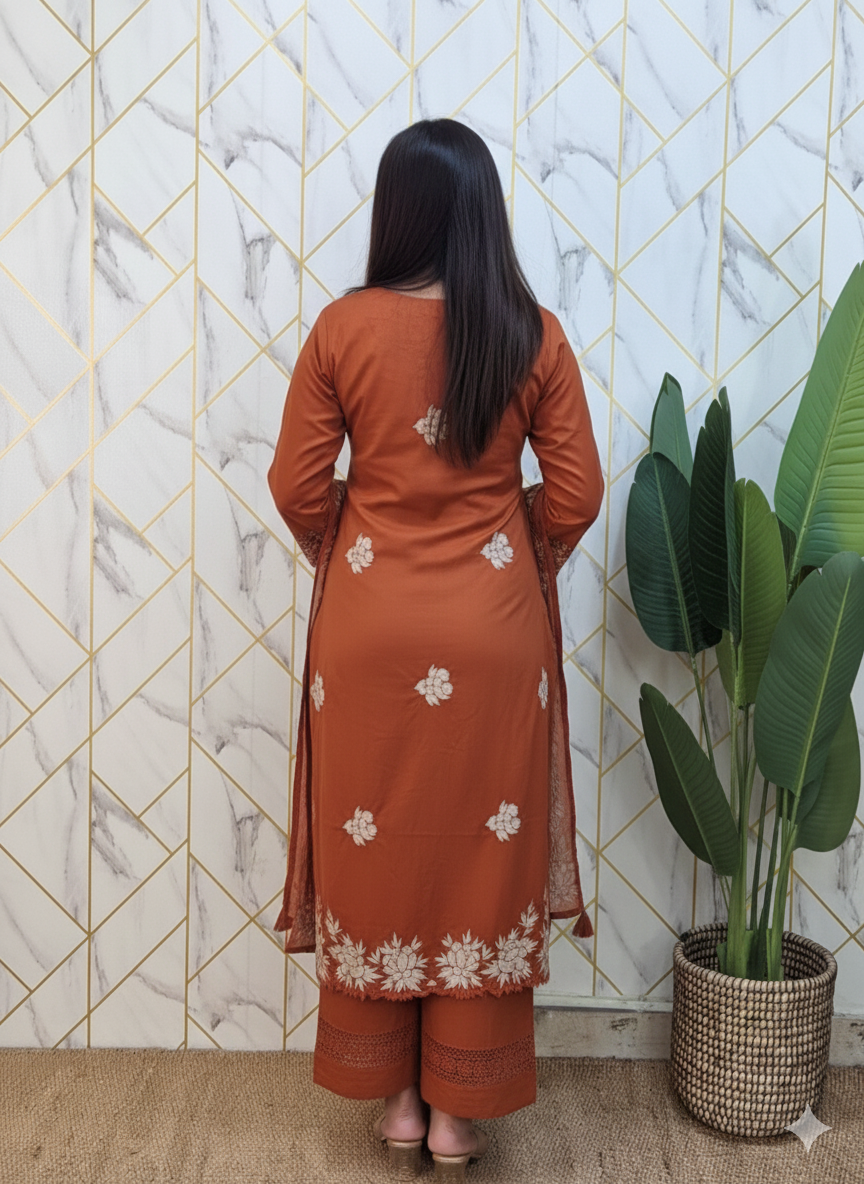 Pure Cotton Kurti Paints Set 3Piece (77) - Image 2