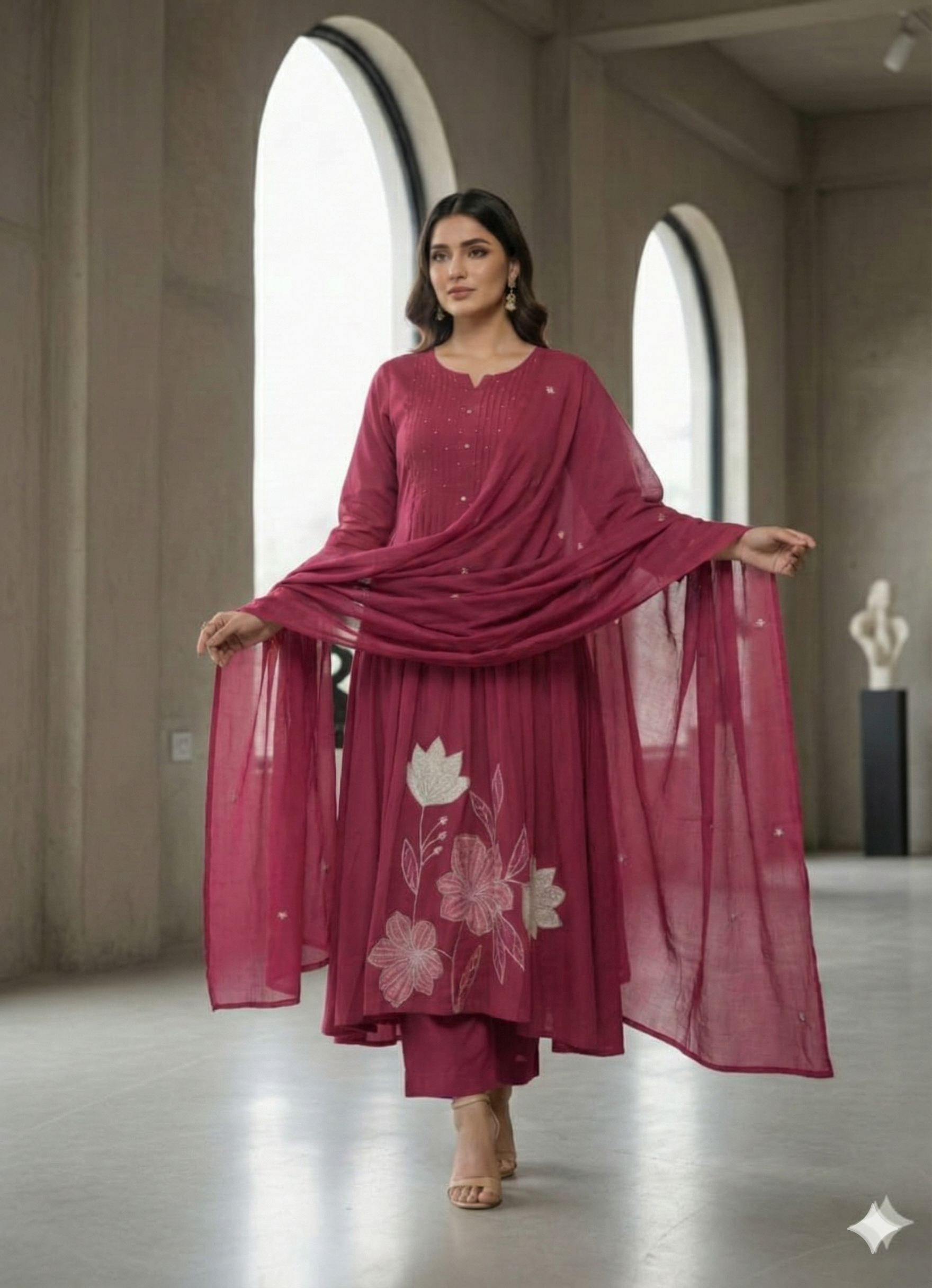 Pure Cotton Kurti Paints Set 3Piece (79) - Image 1