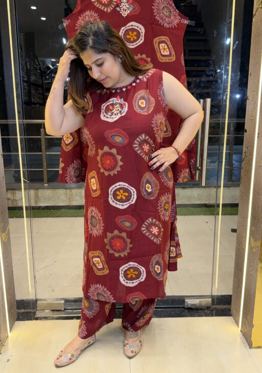 Maroon A-Line co-ord Set (32)