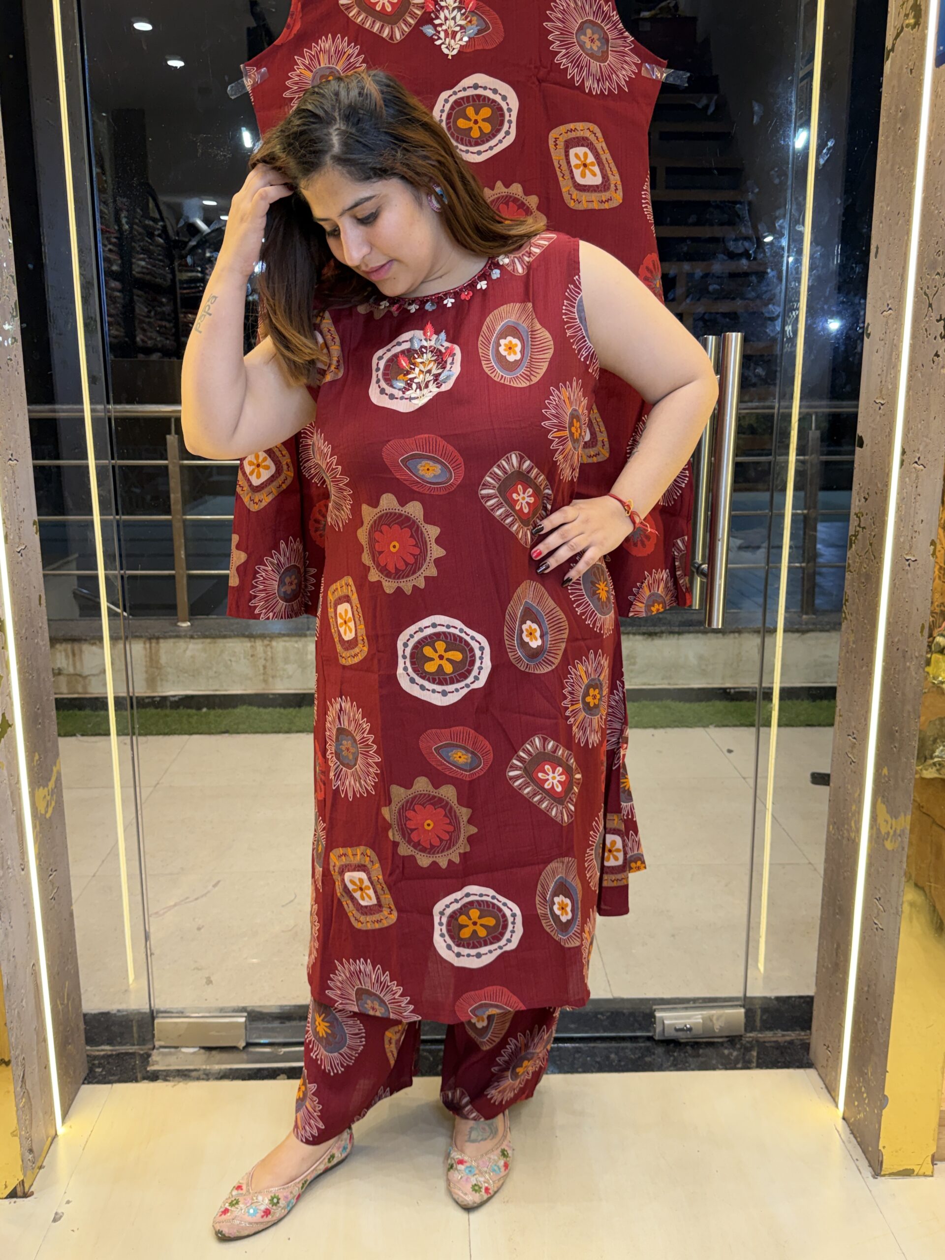 Maroon A-Line co-ord Set (32)