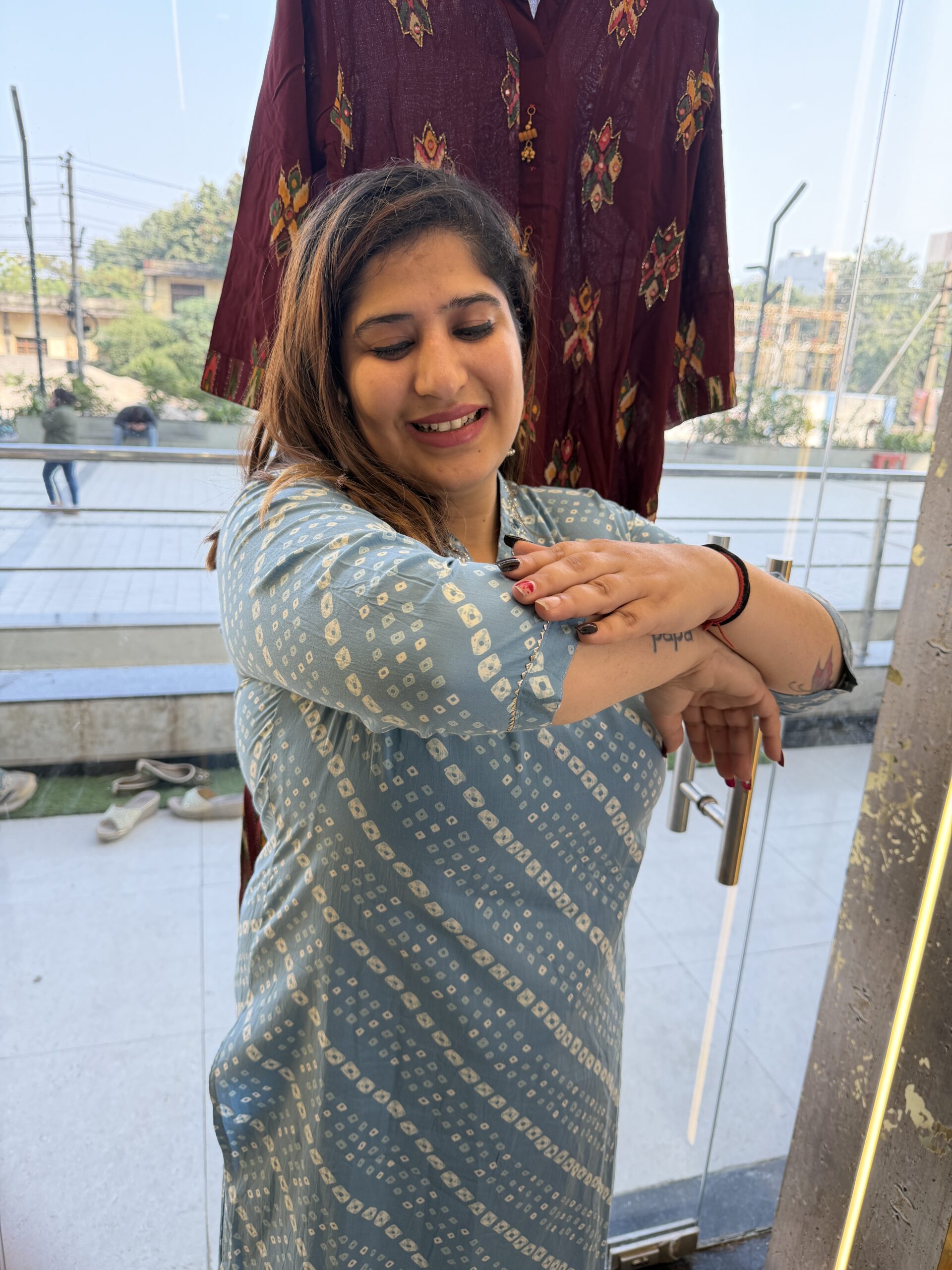 Pure Cotton Printed Kurti Paints Set 2Piece (53) - Image 2