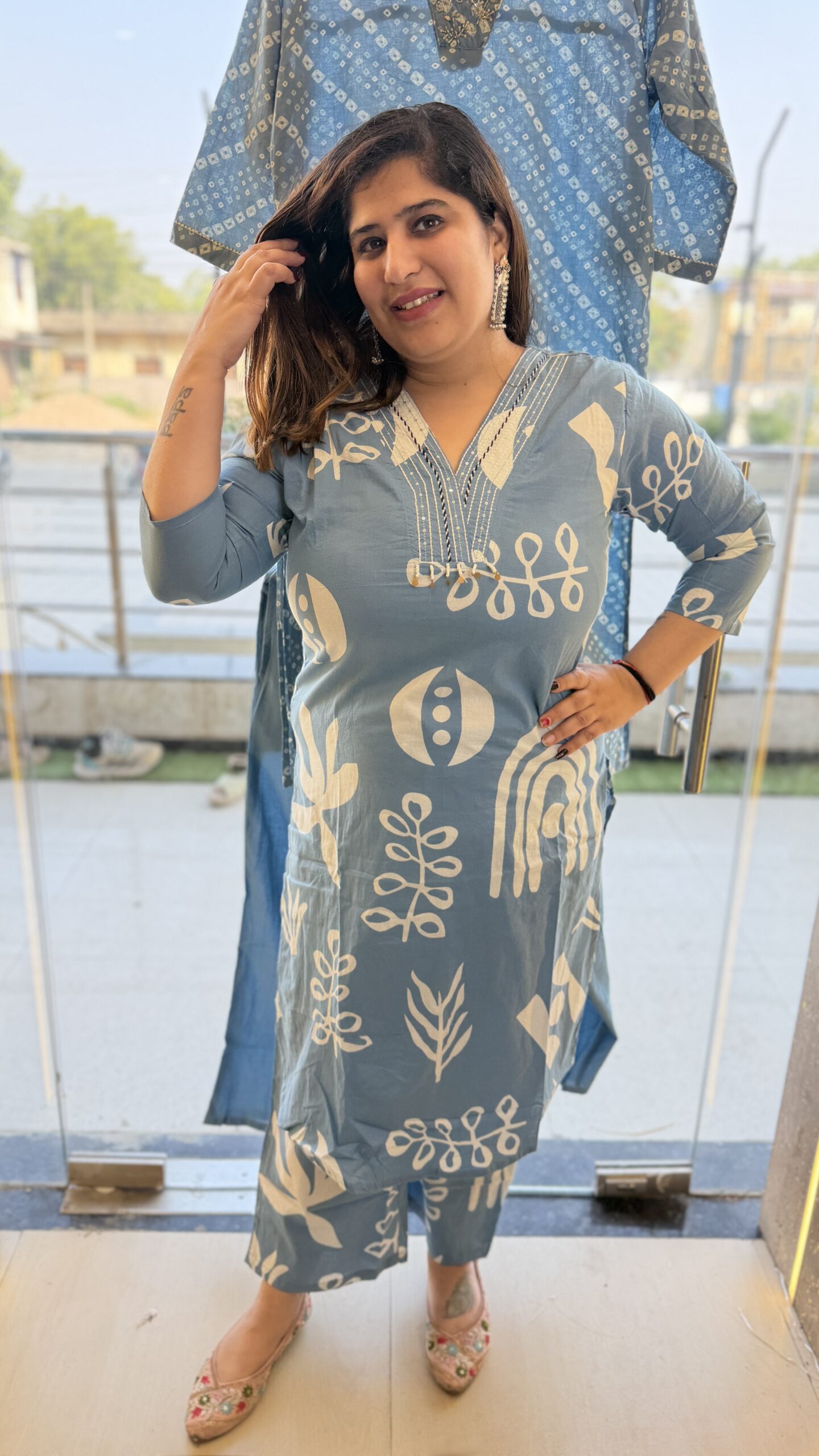 Pure Cotton Printed Kurti Paints Set 2Piece (54)