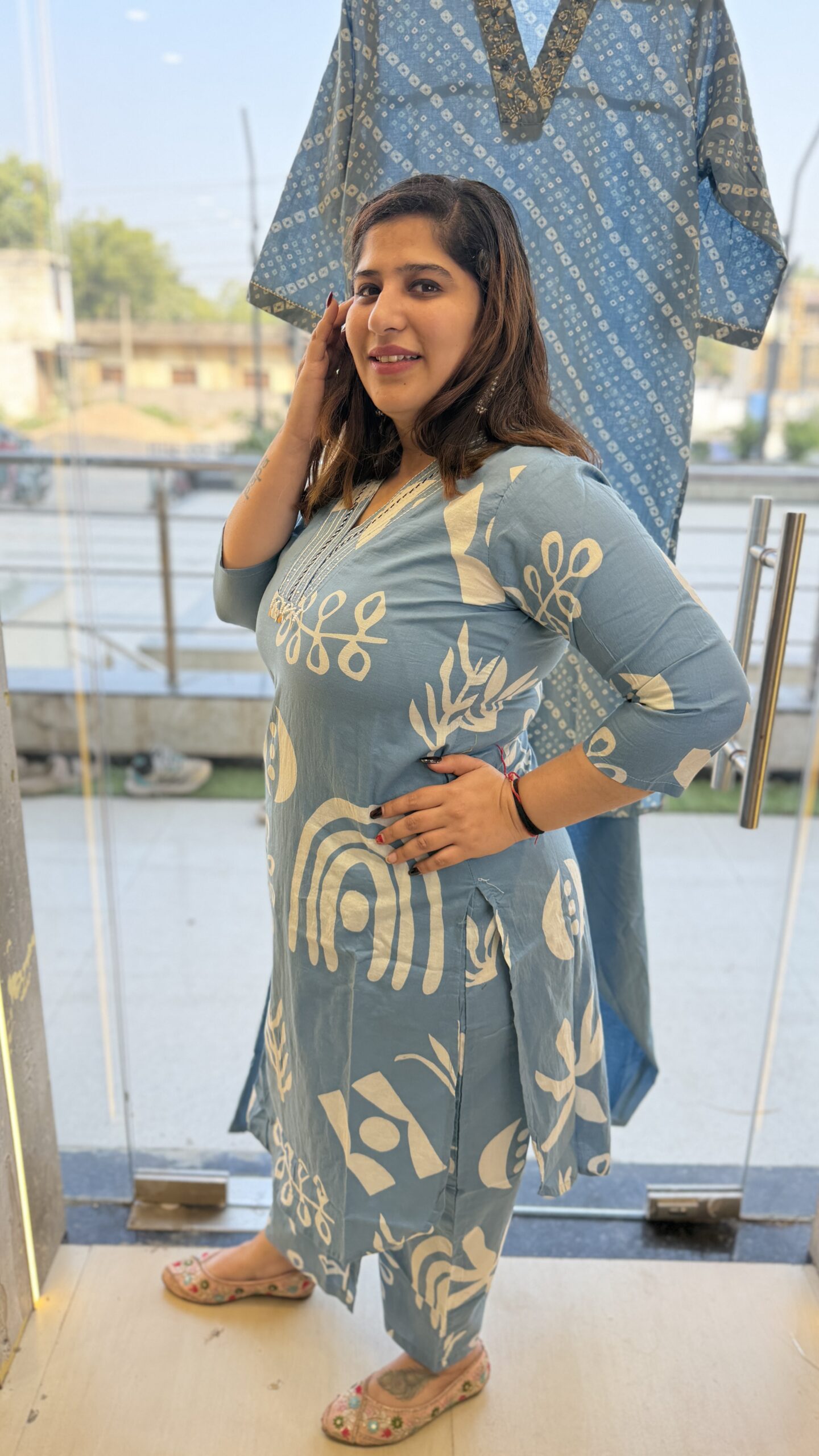 Pure Cotton Printed Kurti Paints Set 2Piece (54)