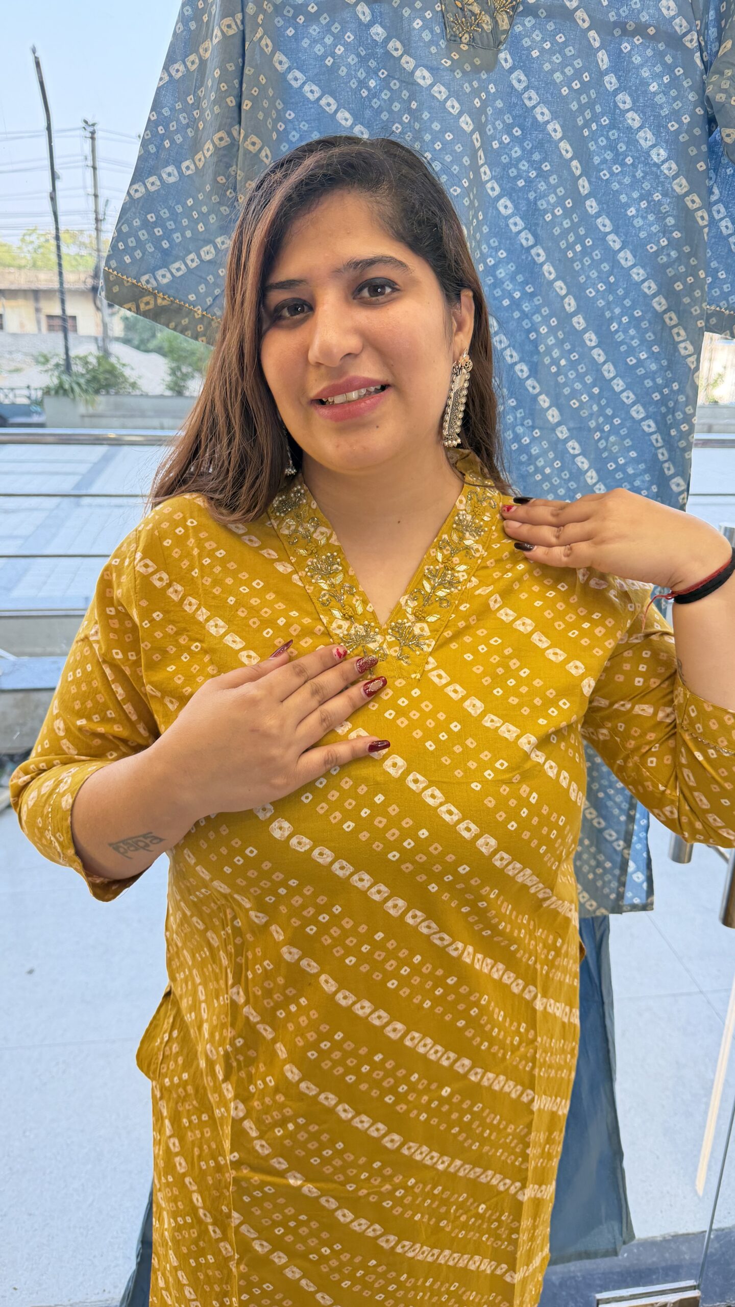 Pure Cotton Preamium Yellow Colour Kurti Paints Set 2Piece (58)