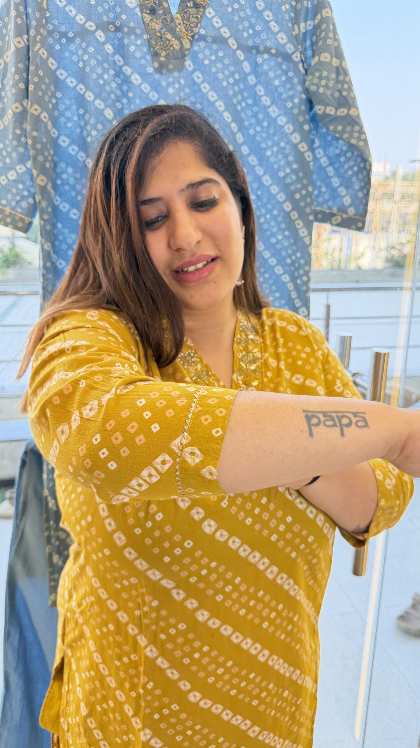 Pure Cotton Preamium Yellow Colour Kurti Paints Set 2Piece (58) - Image 2