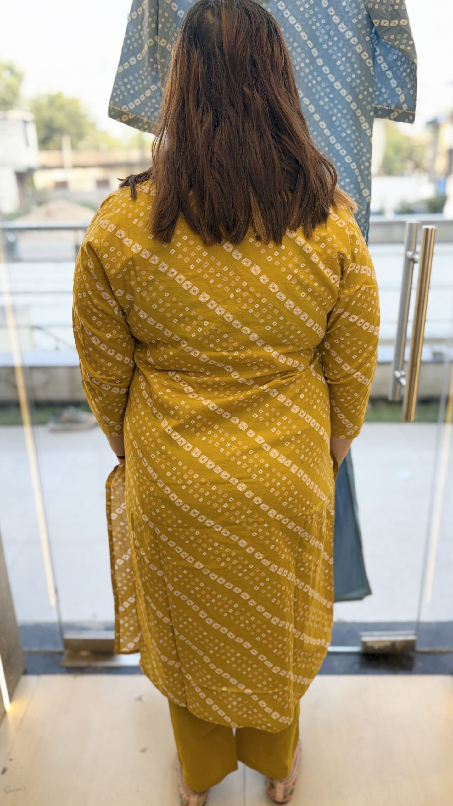 Pure Cotton Preamium Yellow Colour Kurti Paints Set 2Piece (58) - Image 3