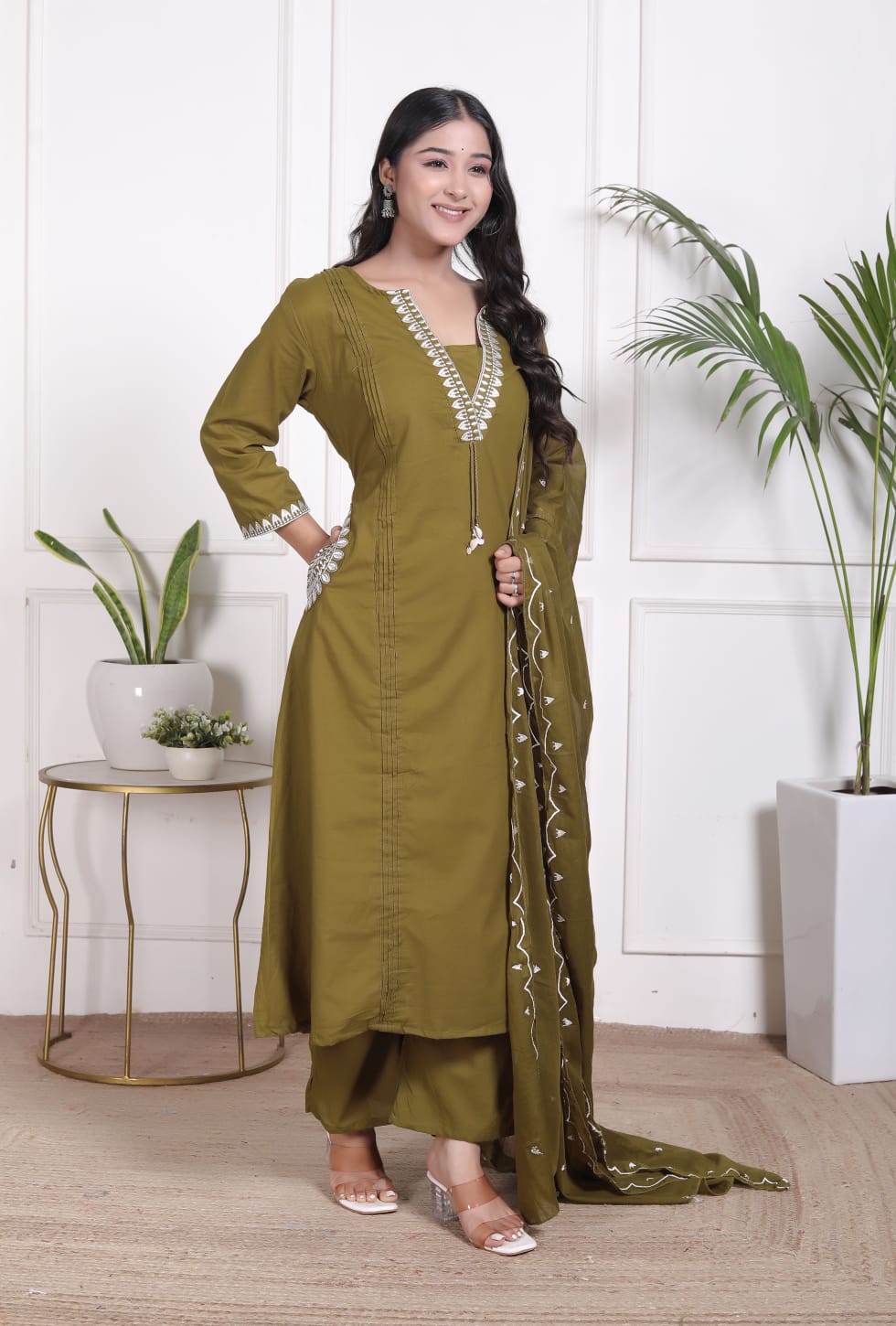 Pure Cotton Kurti Paints Set 3Piece (78) - Image 2