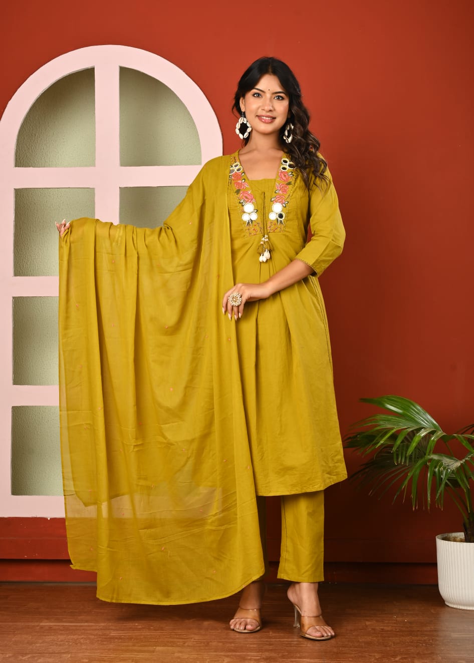 Pure Cotton Kurti Paints Set 3Piece (81) - Image 1