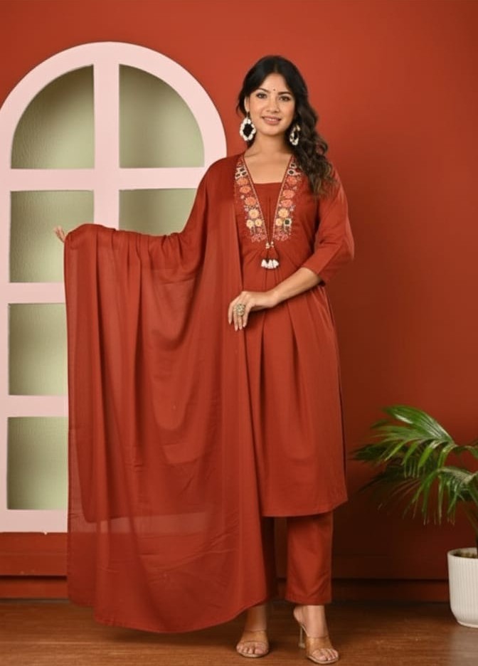 Pure Cotton Kurti Paints Set 3Piece (81) - Image 5