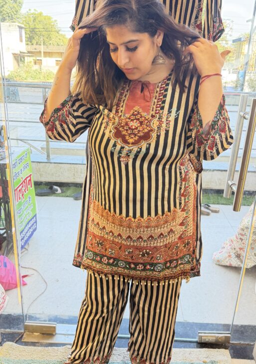 Black And white Cort-Sets Party Wear Korean Febric (82)