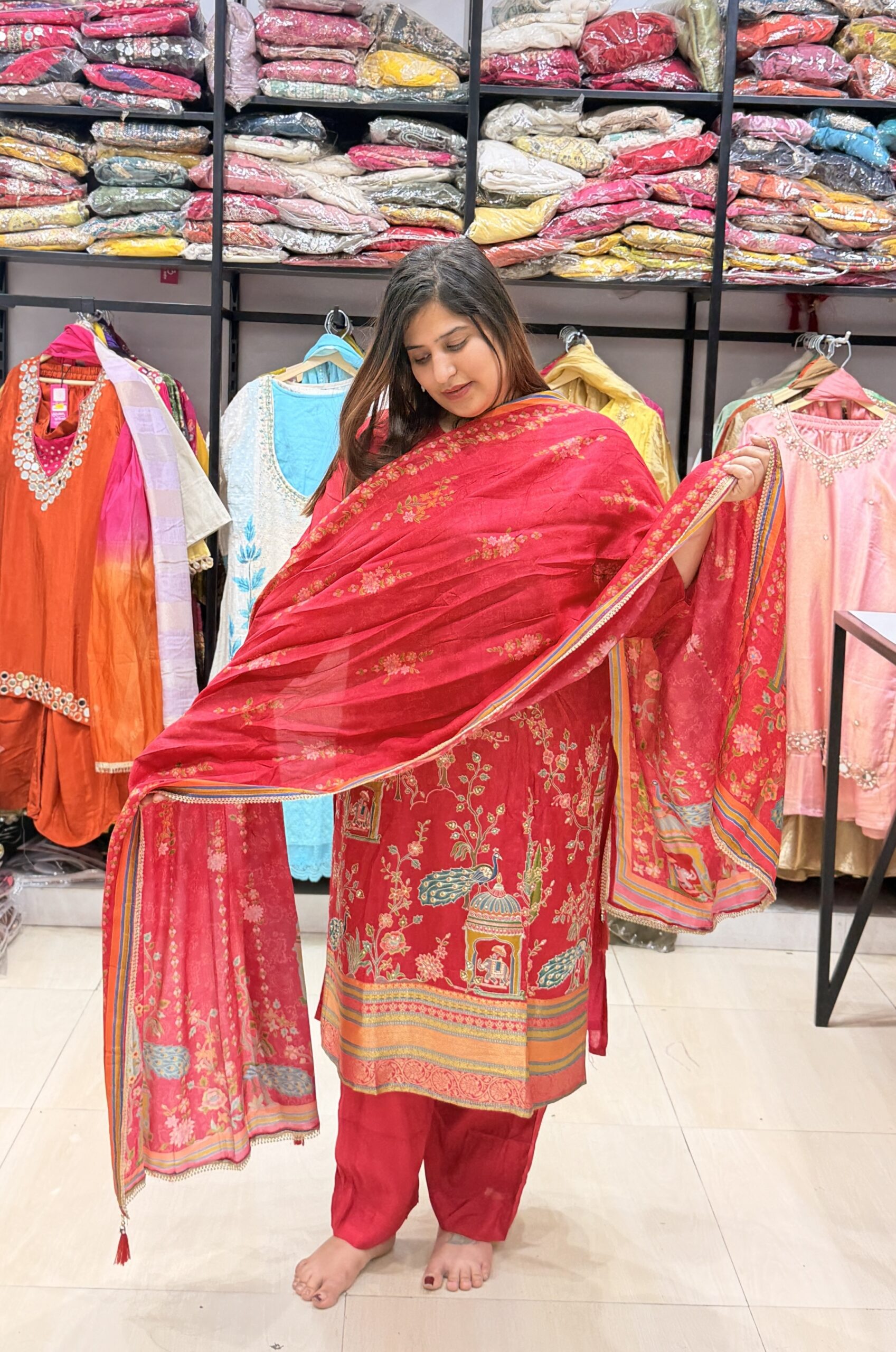 Heavy Crepe Straight Suit – Elegant Party Wear Collection - Image 2