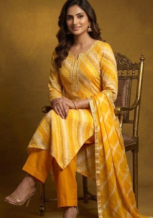 Women's Vatican Silk Printed Kurta Pant Dupatta Set