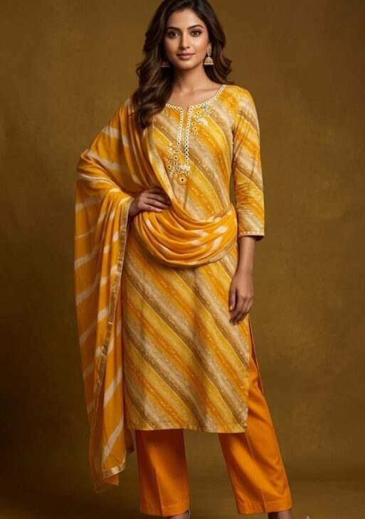 Women's Vatican Silk Printed Kurta Pant Dupatta Set