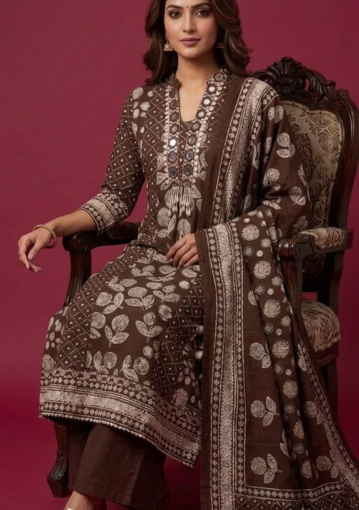 Sienna Grace Cotton Kurta Palazzo Dupatta Set