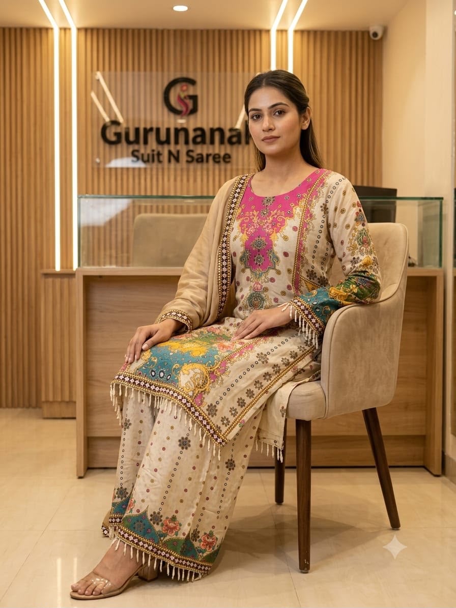 Women's Premium Crepe Digital Printed Kurta Pant with Designer Dupatta Set - Image 1