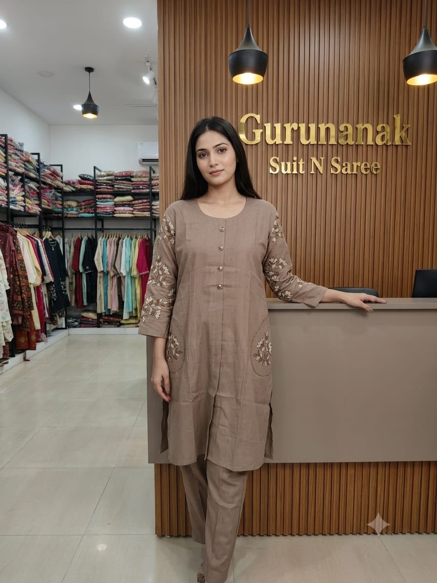 Women's Embroidered Co-Ord Kurta Pant Set
