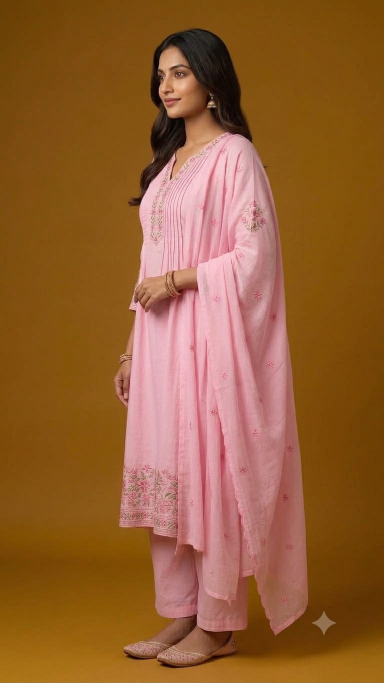 Premium Cotton Embroidered Suit Set - Image 3