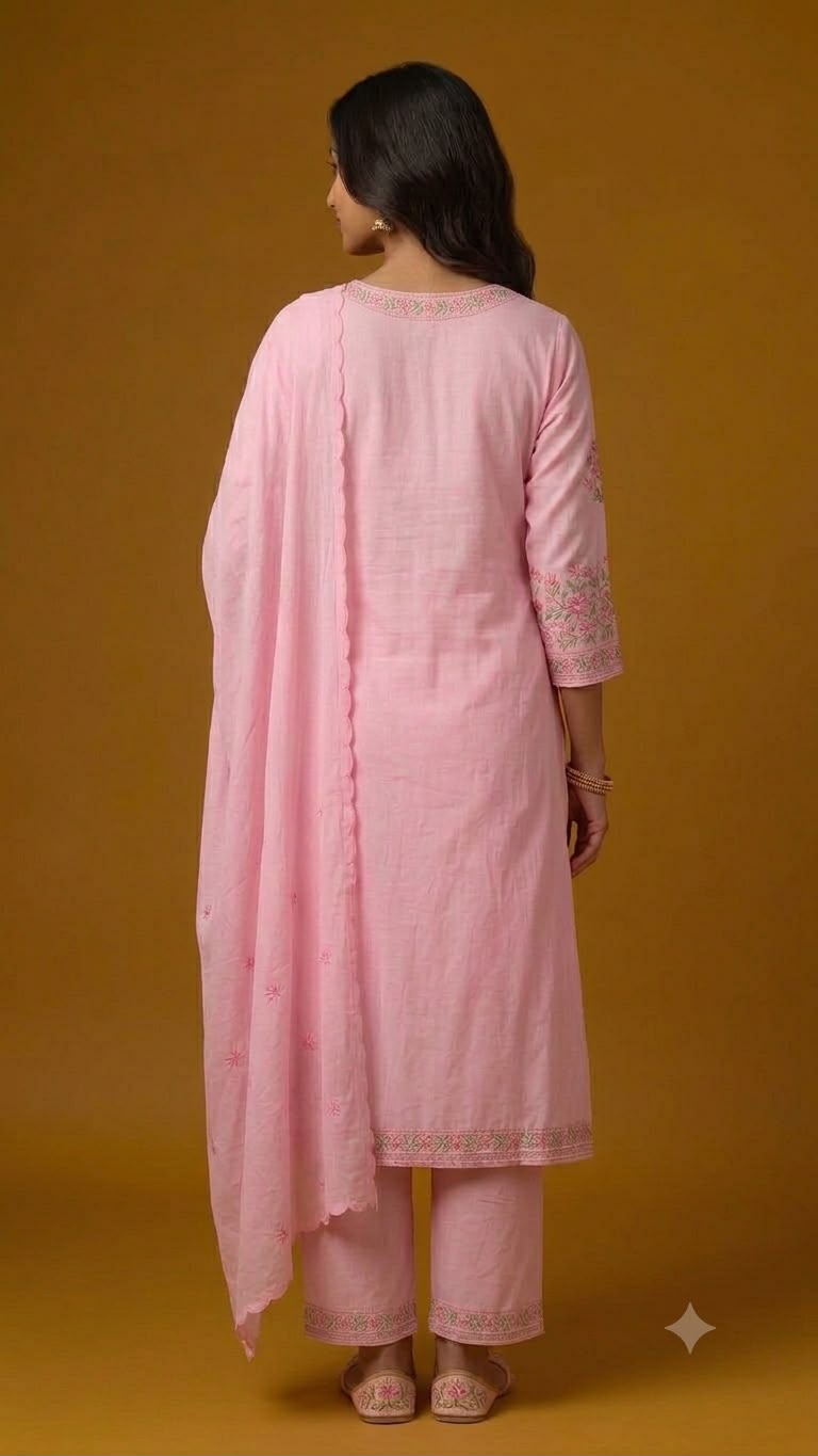 Premium Cotton Embroidered Suit Set - Image 2