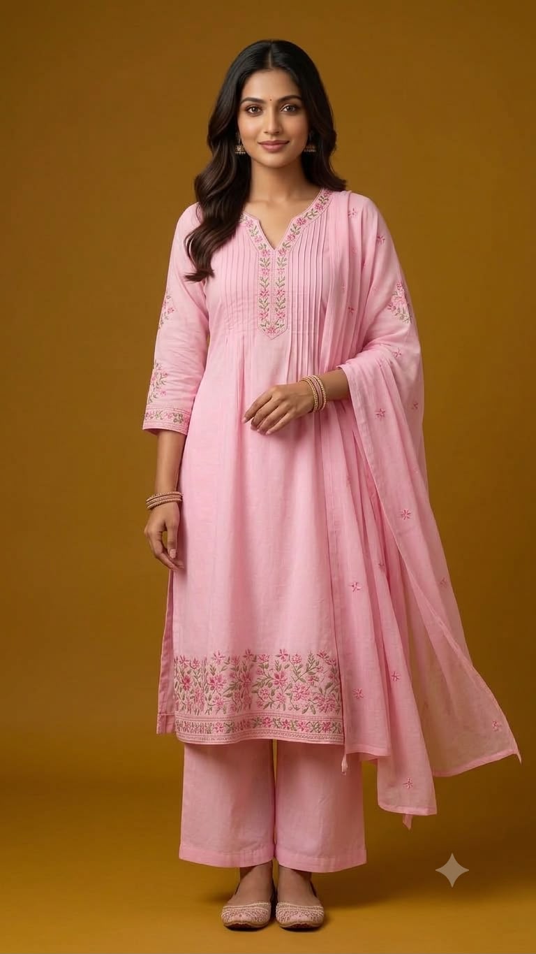 Premium Cotton Embroidered Suit Set