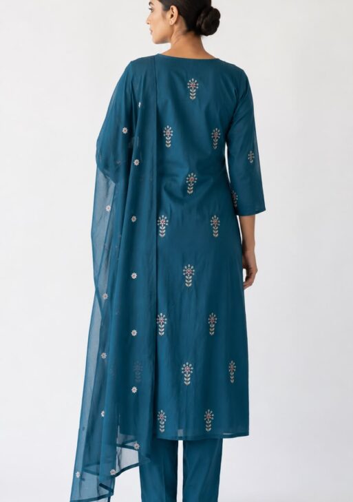 Mal Chanderi Embroidered 3-Piece Suit Set with Dupatta