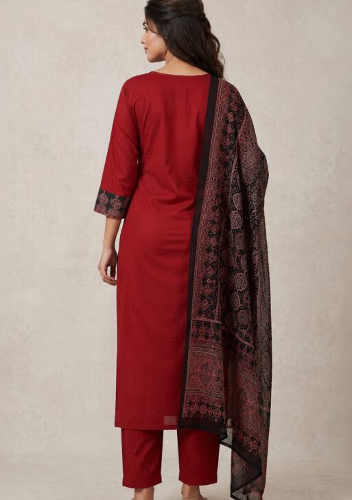 Women's Pure Cotton Printed Kurta Pant with Dupatta Set