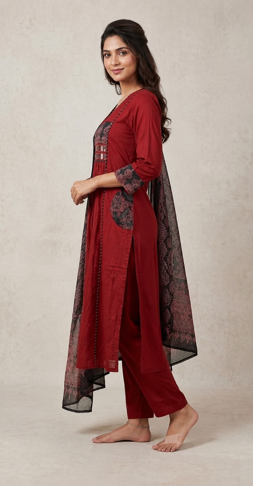Women's Pure Cotton Printed Kurta Pant with Dupatta Set - Image 2