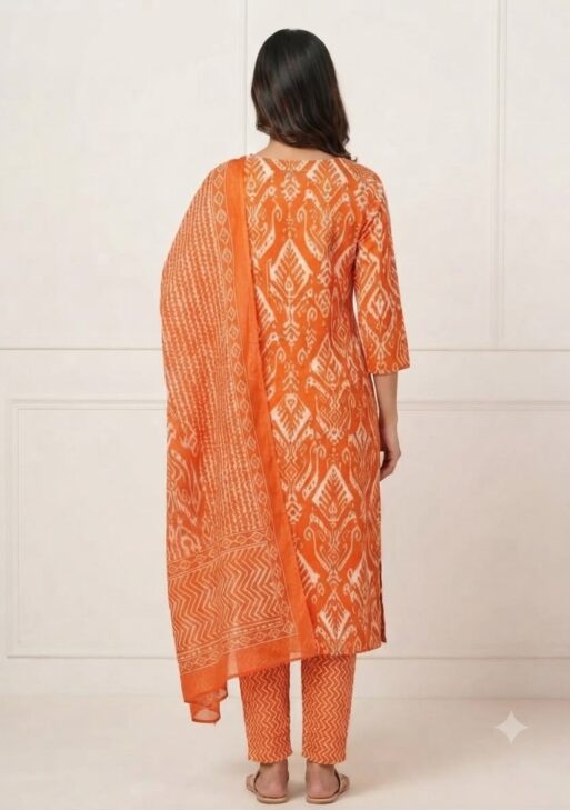 Women's Cotton Printed Kurta Pant with Dupatta Set