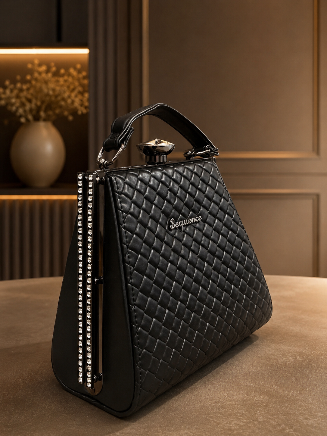 Sequence Premium Black Quilted Women's Handbag - Image 1
