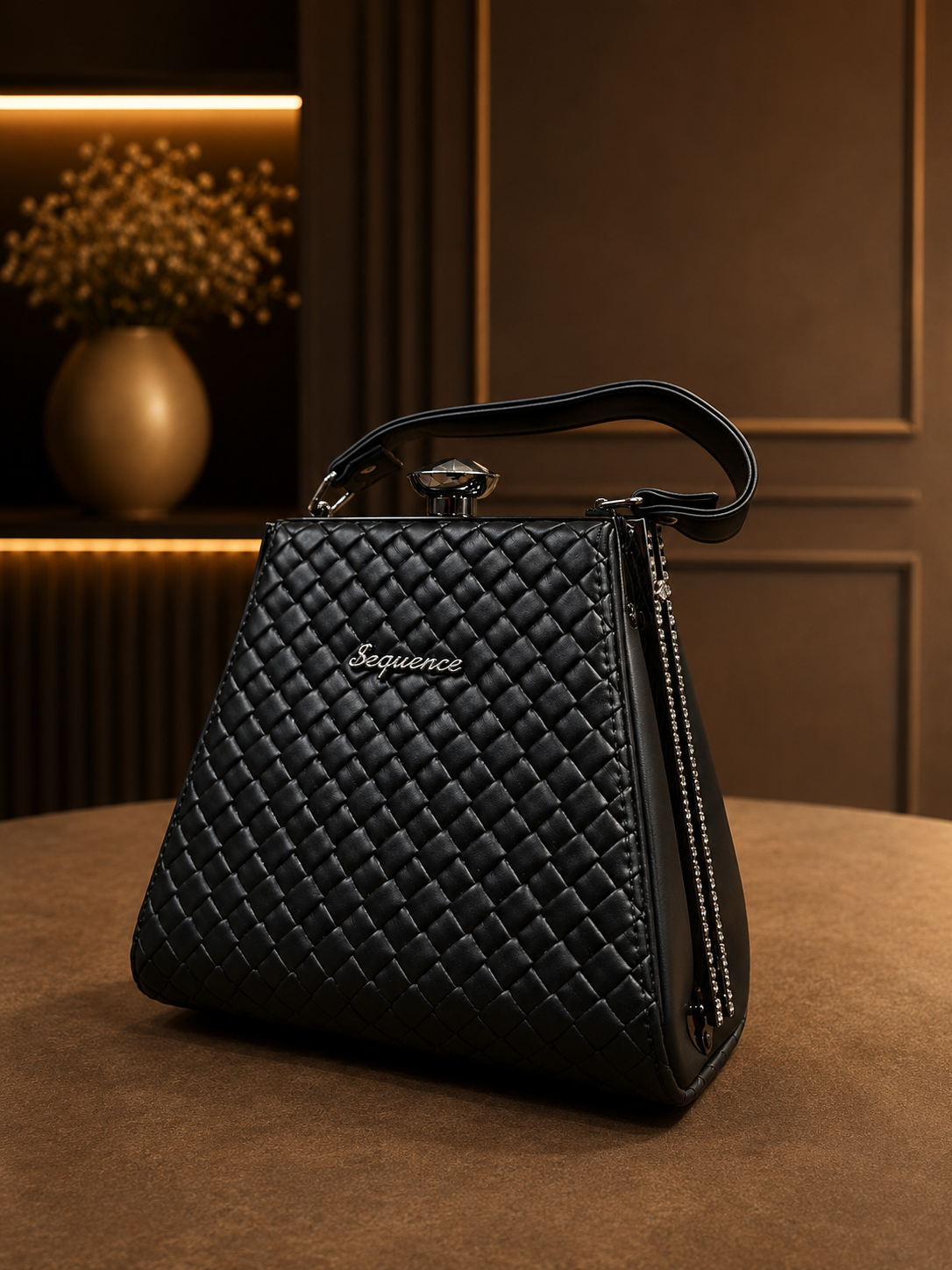 Sequence Premium Black Quilted Women's Handbag - Image 2