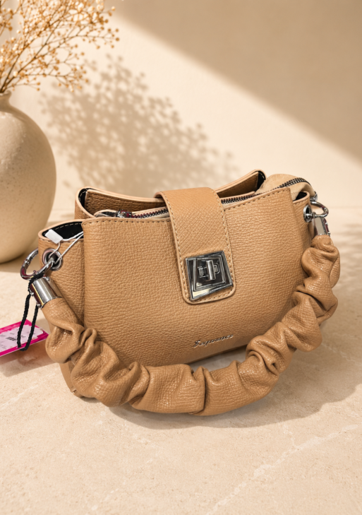 Women’s Textured Ruched Shoulder Handbag – Elegant Casual & Party Bag