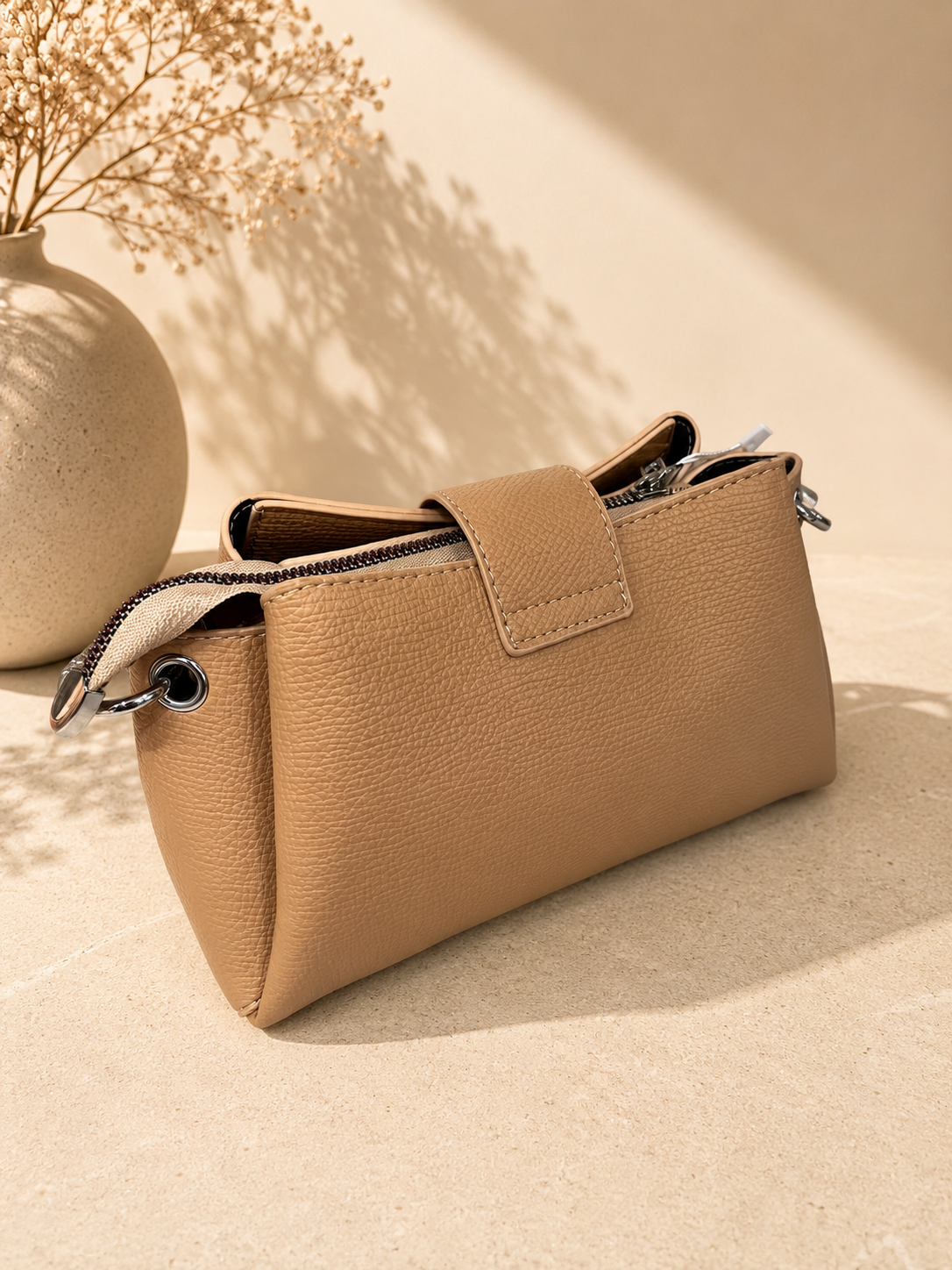 Women’s Textured Ruched Shoulder Handbag – Elegant Casual & Party Bag - Image 3