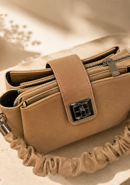 Women’s Textured Ruched Shoulder Handbag – Elegant Casual & Party Bag