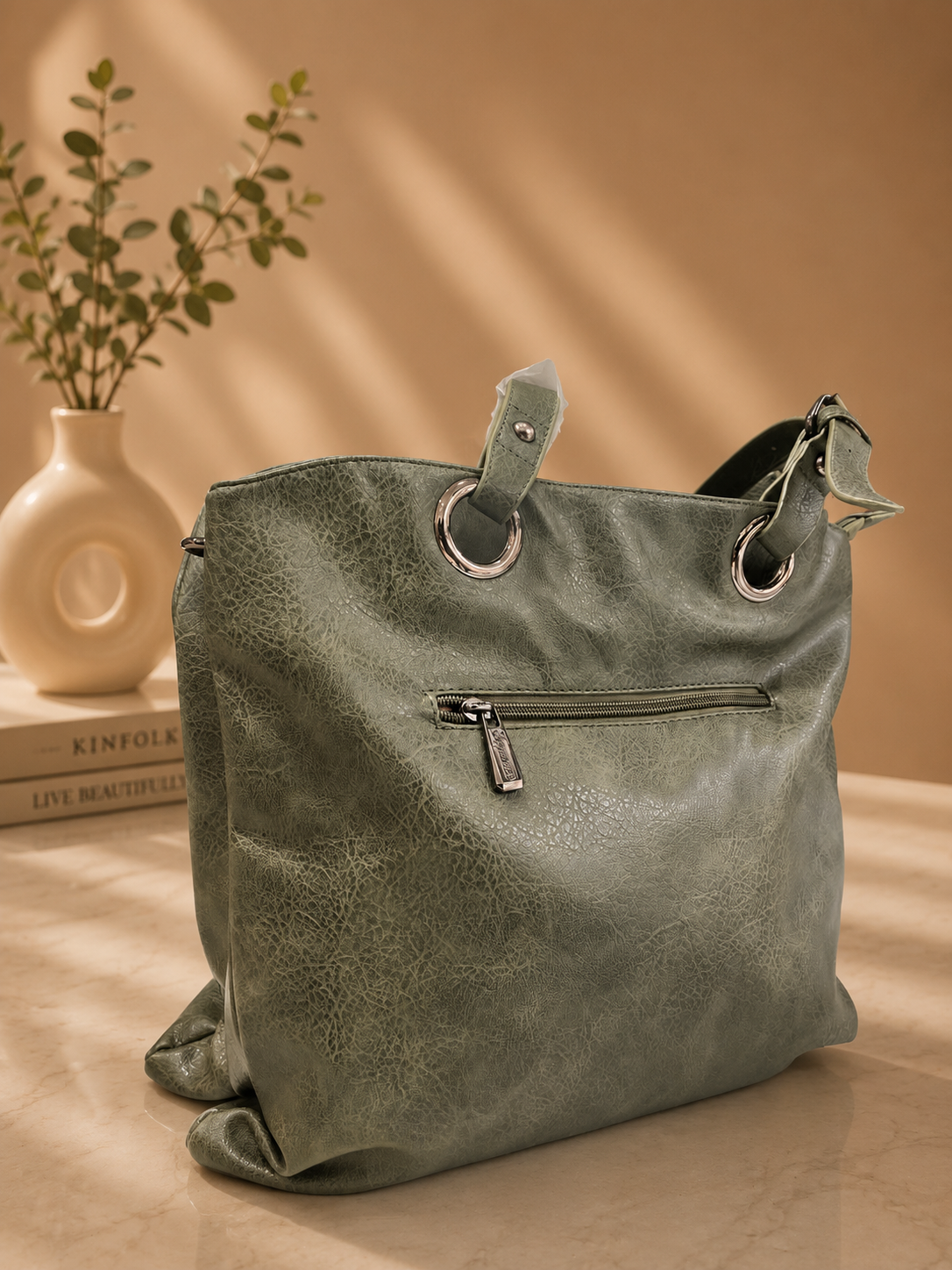 Premium Olive Green Bow Tote Handbag for Women | Stylish Shoulder & Sling Bag | Elegant Everyday Fashion Purse - Image 2