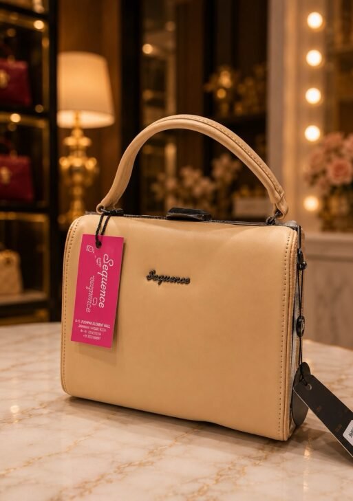 Elegant Beige Premium Top Handle Satchel Handbag for Women