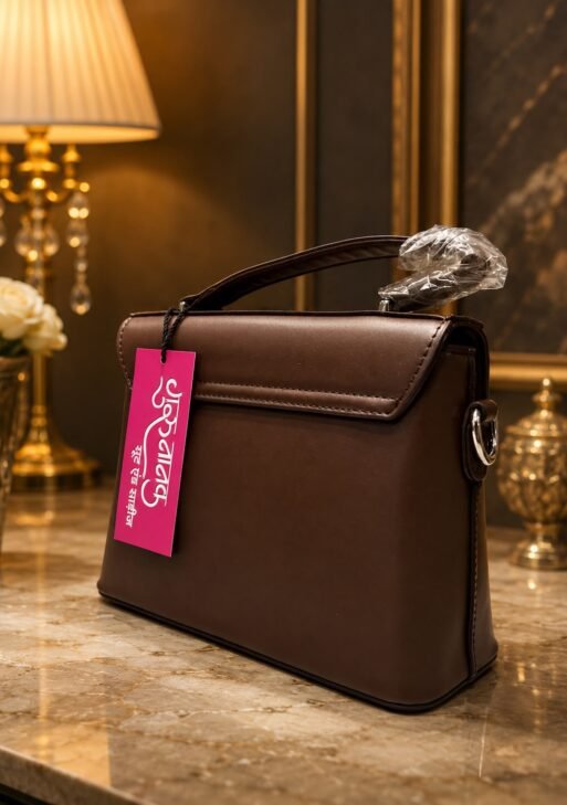 Sequence Premium Chevron Pattern Women's Handbag | Stylish Top Handle & Sling Bag | Brown Designer Ladies Purse  Brand